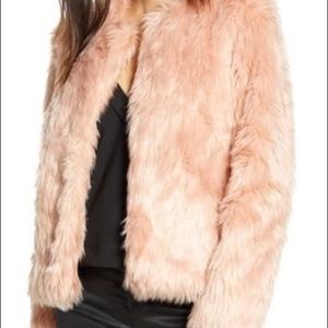 Pink faux fur jacket